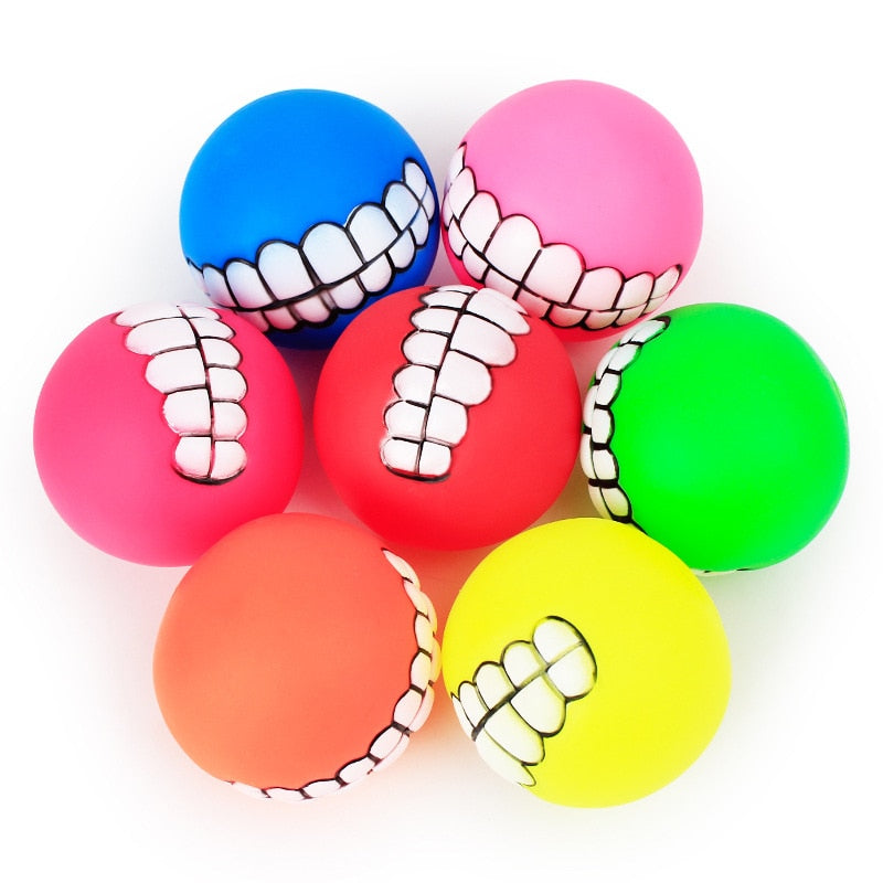 Smiley Teeth Chew Ball Toy for Dogs - Nontoxic