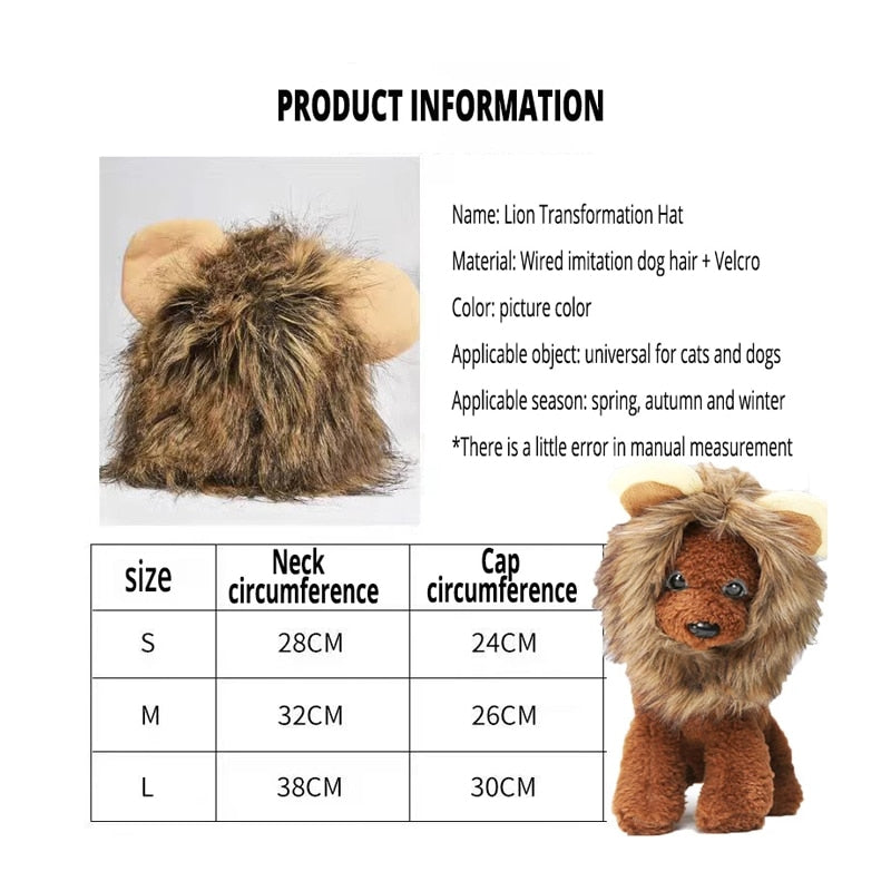 Cute Lion Mane Pet Costume