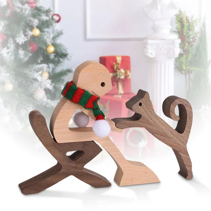 Family Puppy Wooden Figurine