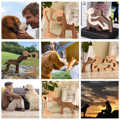 Family Puppy Wooden Figurine