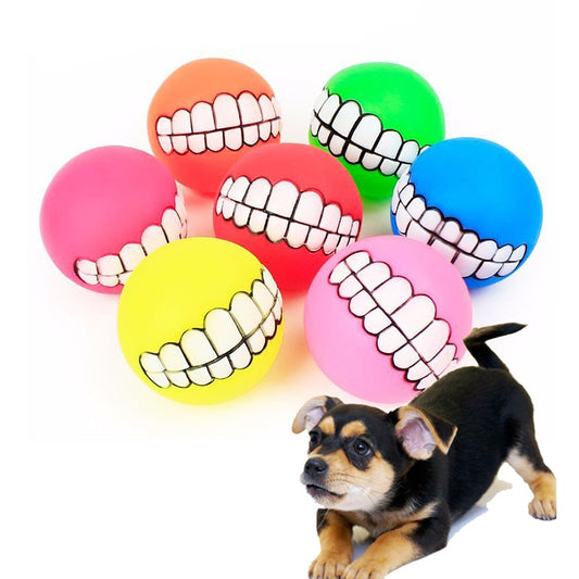 Smiley Teeth Chew Ball Toy for Dogs - Nontoxic